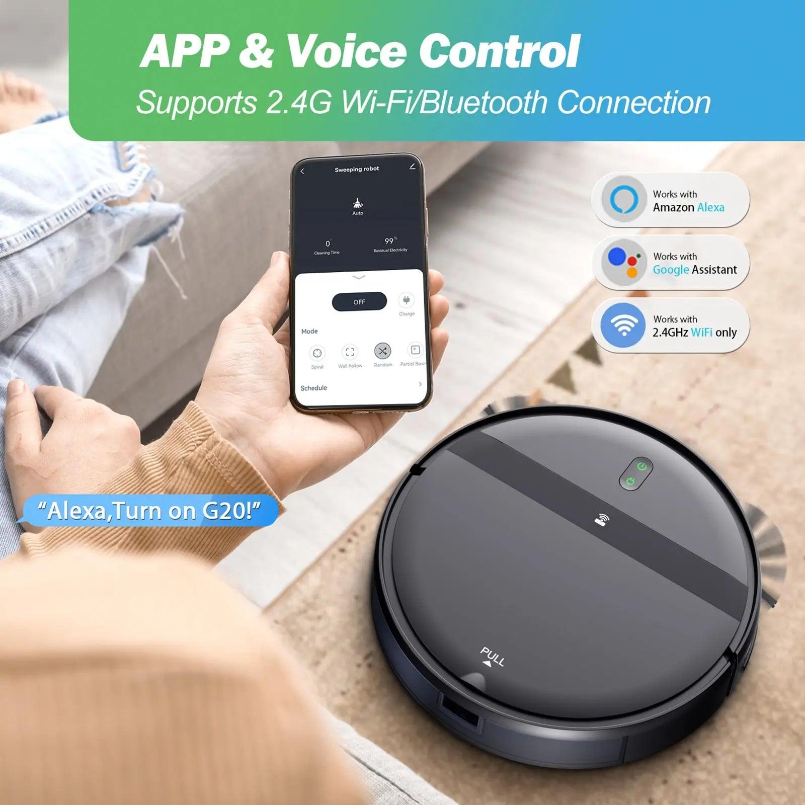 GOOVI G20 Robot Vacuum Cleaner 6000Pa Strong Suction 2500mAh Battery 3in1 Mopping Sweeping Suction Smart Home Support Wifi/alexa - Buy Cheaply Furniture