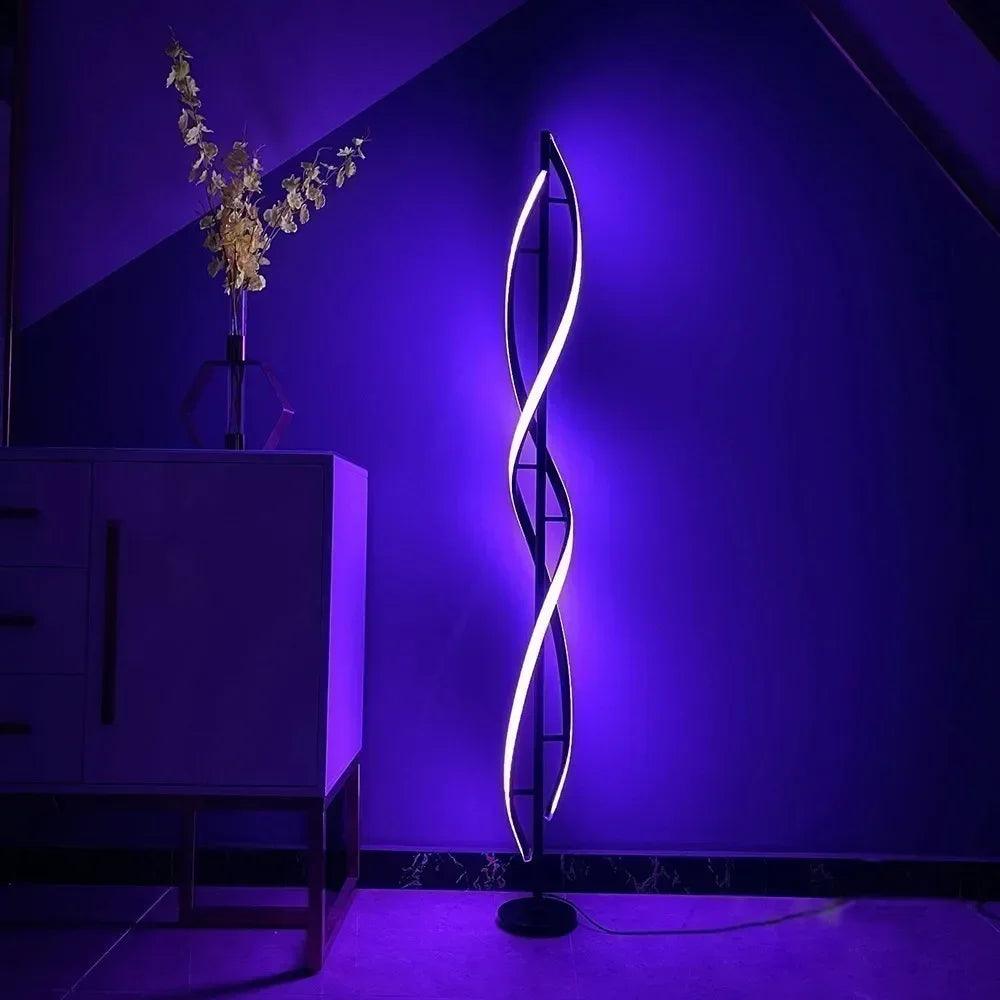 Nordic Postmodern LED Floor Lamp RGB Livingroom Bedroom Study Hotel Line Without Main Light Spiral Vertical Luxury Corner Lamps - Buy Cheaply Furniture