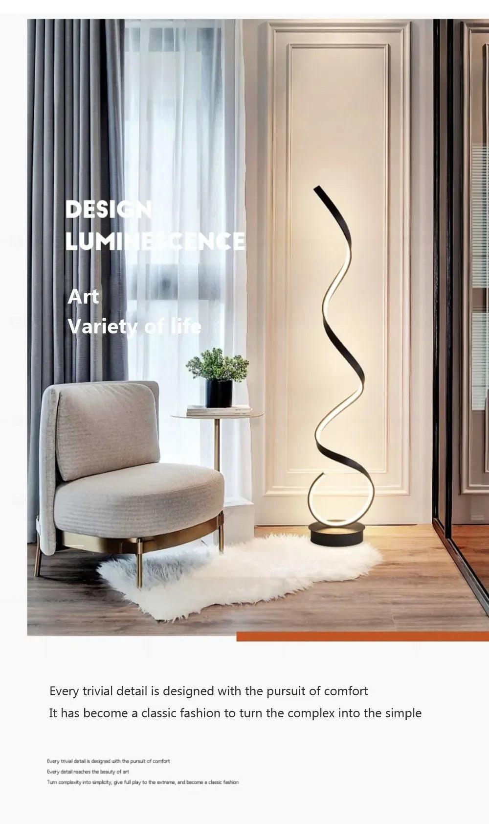 Modern LED Floor Lamp Line Spiral Light Dimmable For Living Room Bedroom Bedside Study Office Home Interior Decorative Lighting - Buy Cheaply Furniture