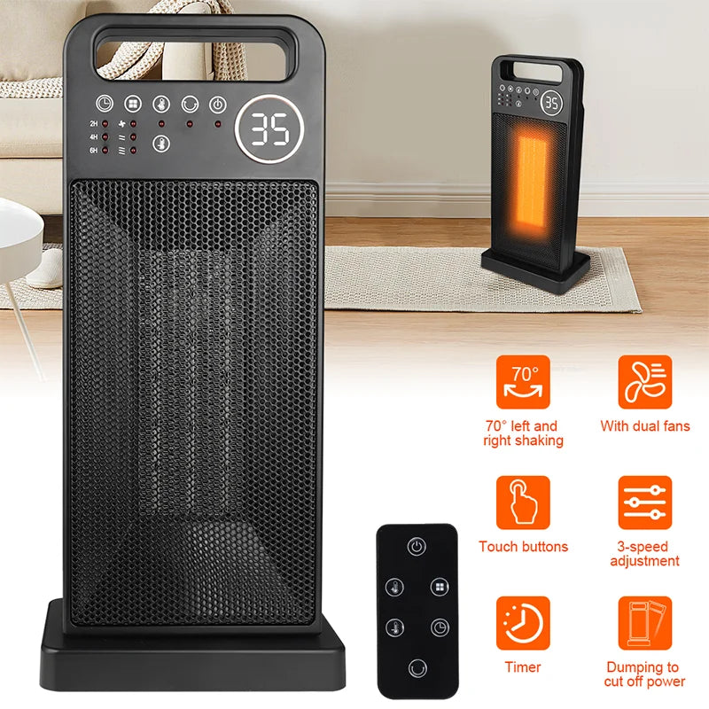 1500W/2000W Electric Heater with Remote Control Home Heating Fans 3 Gears 220V EU Plug Desk Heater PTC Ceramic Heater for Room - Buy Cheaply Furniture