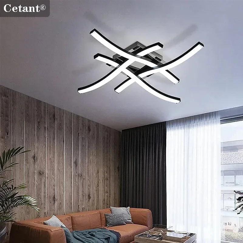 LED Ceiling Light Black Wave Ceiling Light Modern Multihead Long Corridor Living Room Balcony Bedroom Home Decor Lighting Lustre - Buy Cheaply Furniture