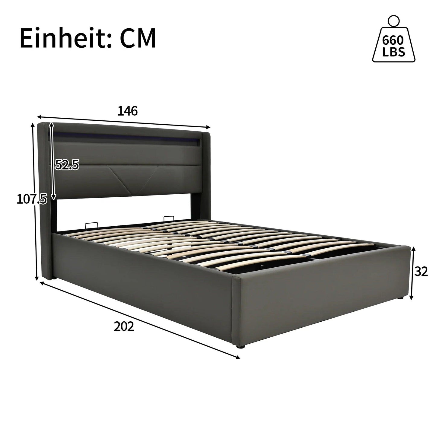 Double Bed With LED Lighting - Buy Cheaply Furniture