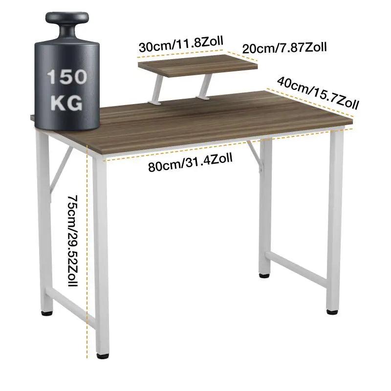 Adjustable Computer Desk 80x40x75cm Wooden Office Table Simple Bedroom Desk Style Firm Metal Rack Home Table HWC - Buy Cheaply Furniture