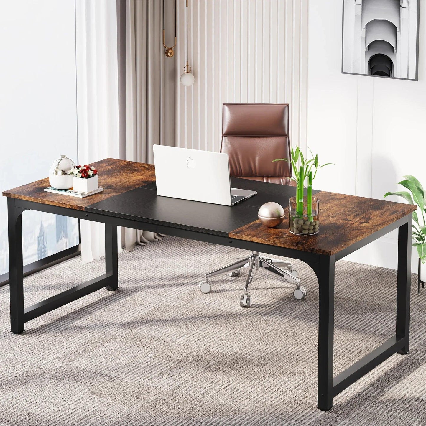 Tribesigns Modern Computer Desk Large Office Desk Computer Table Study Writing Desk Workstation for Home Office - Buy Cheaply Furniture