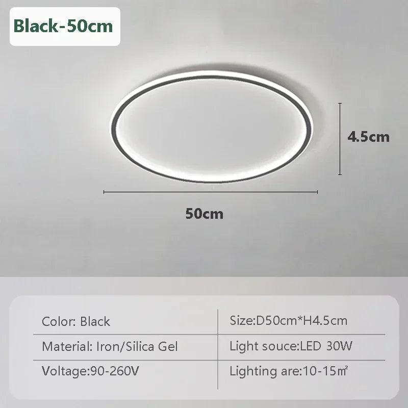 Household LED Ceiling Light 23/30/50/80CM Bedroom Living Room Study Room Super Slim Black White Gold Home Decor Lighting Fixture - Buy Cheaply Furniture