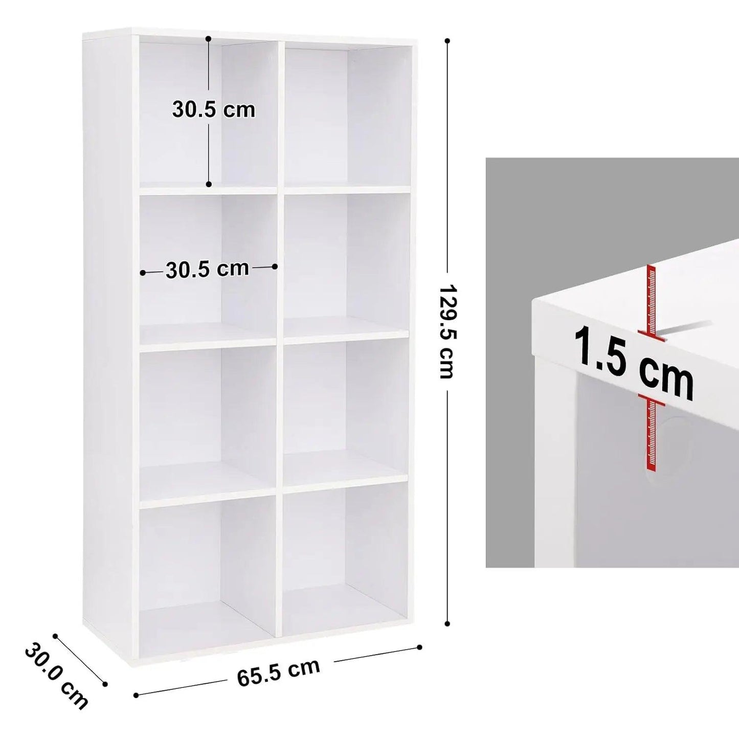 VASAGLE Bookshelf 8 Compartments Bookcase Wood Shelf Freestanding wardrobe - Buy Cheaply Furniture