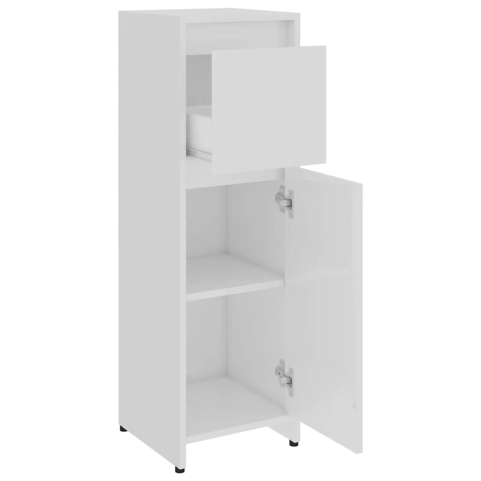 Bathroom Cabinet Slim Bathroom Organizers and Storage Cabinet with Doors for Home High Gloss White 30x30x95 cm Engineered Wood - Buy Cheaply Furniture