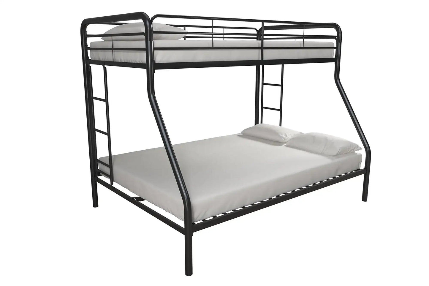 Dusty Twin over Full Metal Bunk Bed with Secured Ladders Black - Buy Cheaply Furniture