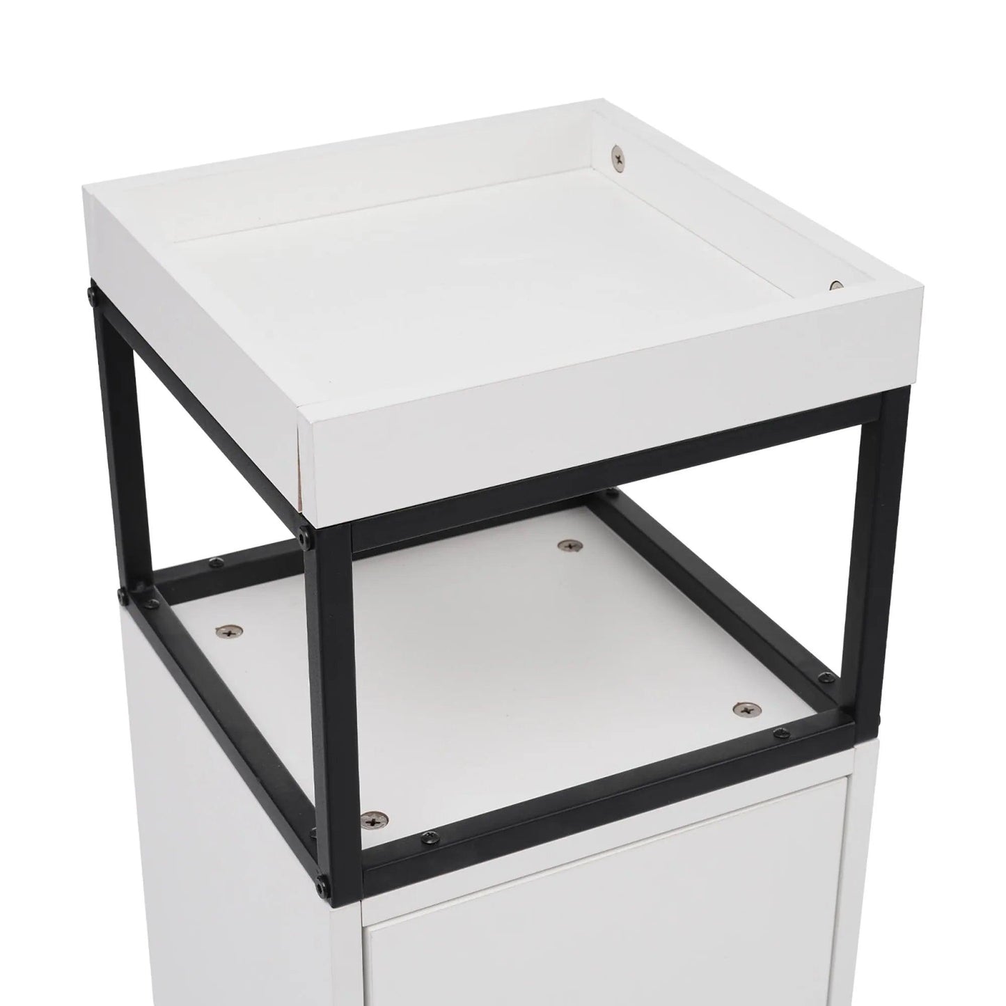 White Wall Mounting Bathroom Cabinet with Storage Compartments, Adjustable Shelves, 30 x 30 x 120 cm - Buy Cheaply Furniture