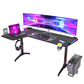 Large Standing Desk L Shaped, 60 Inch Gaming Desk, Rising Sit Stand Up Corner Desk with RGB LED Lights for Computer Home Office - Buy Cheaply Furniture