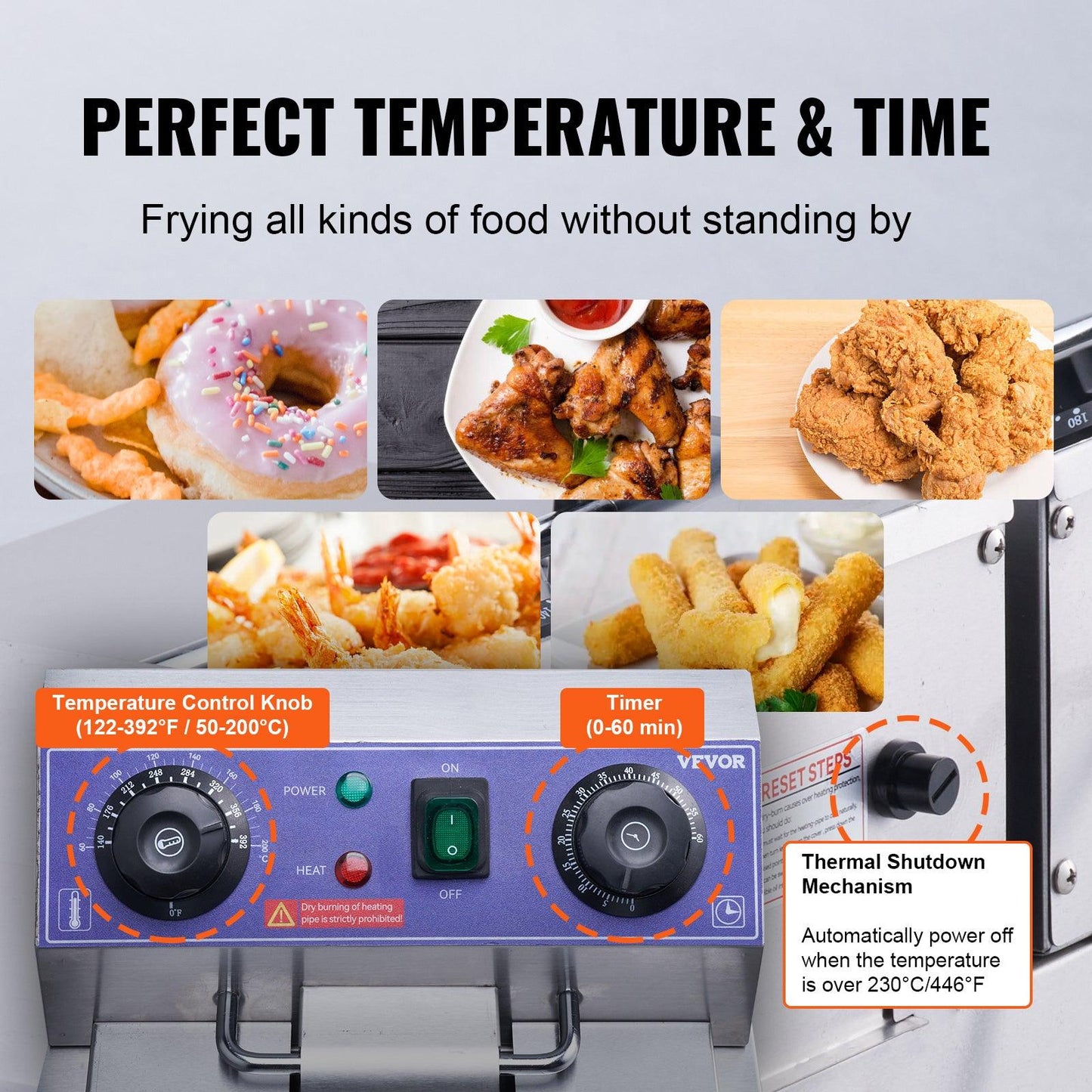 VEVOR Commercial Electric Deep Fryer w/Dual Tanks 12L 3000W Stainless Steel Countertop Fryer for Fried Chicken French Fries - Buy Cheaply Furniture